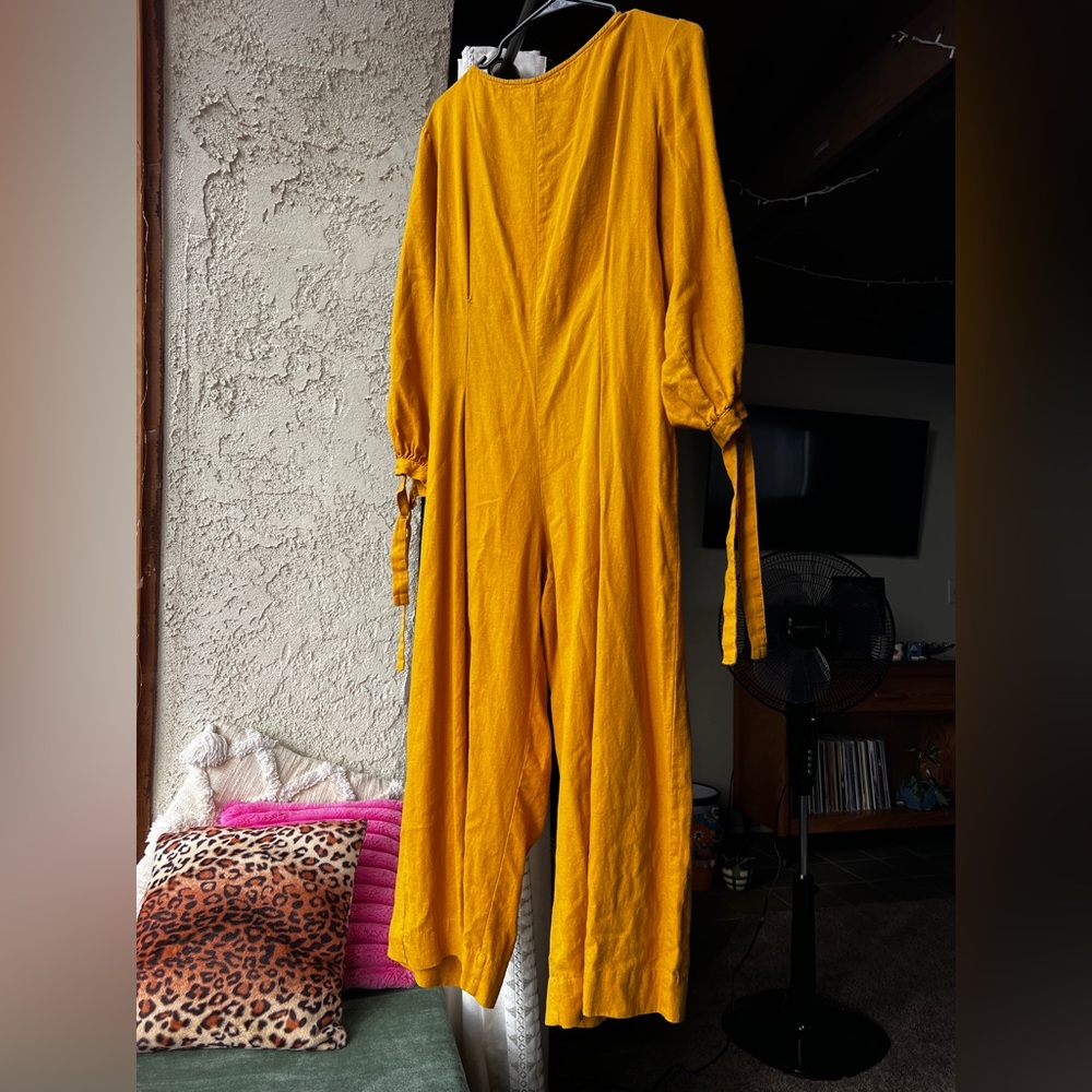 Urban Outfitters Mustard Yellow Long Sleeve Jumpsuit
